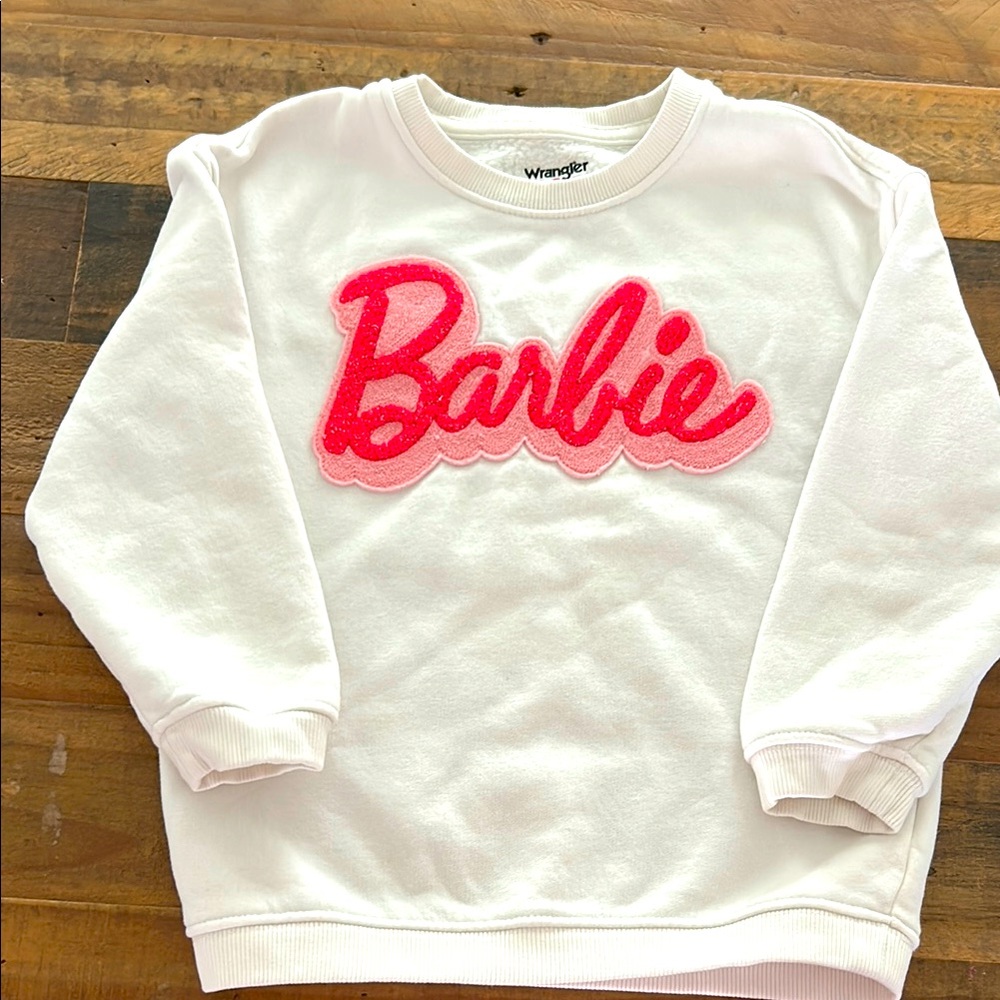 Wrangler White Sweatshirt with Red Barbie Logo